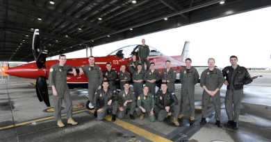 The graduates of No. 266 pilots course with a Pilatus PC-21 aircraft at RAAF Base Pearce following their graduation on July 29. Story by Peta Magorian. Photo by Chris Kershaw.