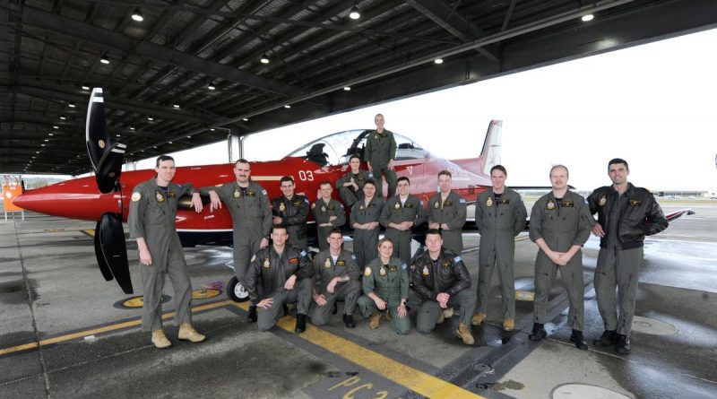 The graduates of No. 266 pilots course with a Pilatus PC-21 aircraft at RAAF Base Pearce following their graduation on July 29. Story by Peta Magorian. Photo by Chris Kershaw.