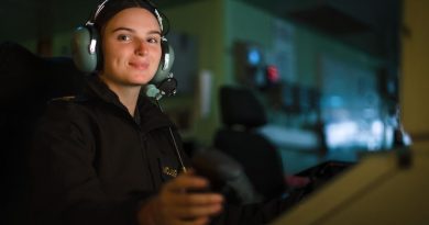 Able Seaman Miranda McLaughlin operates the combat system consoles in the operations room of HMAS Canberra during Exercise Rim of the Pacific (RIMPAC) 2022. Story by Lieutenant Nancy Cotton. Photo by Leading Seaman Matthew Lyall.