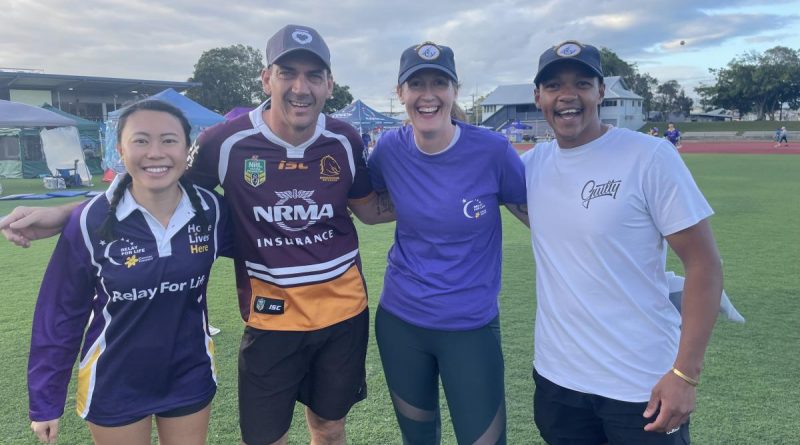 Lieutenant Commander Jessica Kuk, left, Able Seaman Brendon Manthey, Seaman Alexandra Menthey and Able Seaman Aiaba-Denzel Taylor pose in their race outfits during Relay for Life 2022. Story by Lieutenant Commander Jessica O’Brien. Photo supplied.