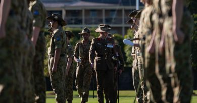 Headquarters Forces Command Chief of Staff Brigadier Malcolm Wells inspects the parade during the 248 Army Cadet Unit City of Sydney (Gadigal) raising ceremony at Victoria Barracks. Story by Captain Jordan Grantham. Photo by Corporal Petersen.