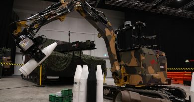 An automatic resupply mechanical handling system is demonstrated at the Army Robotics Expo in Adelaide. Story and photo by Warrant Officer Class Two Max Bree.