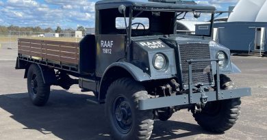 Blitz truck 19012 after being restored by History and Heritage – Air Force’s Restoration Support Section. Story and photo by Flight Lieutenant Karyn Markwell.