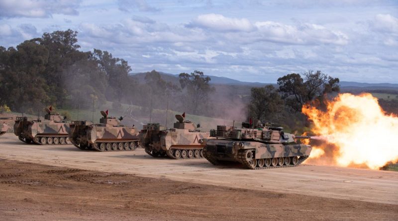 Vehicles from the School of Armour fire on target during the firepower demonstration at Puckapunyal Military Area on August 17. Story by Major Carrie Robards. Photos by Private Michael Currie.