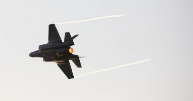 A RAAF F-35A Lightning II aircraft performs an aerial display during the Pitch Black Flypast over Mindil Beach, Darwin. Story by Flight Lieutenant Jessica Winnall. Photo by Leading Aircraftwoman Kate Czerny.