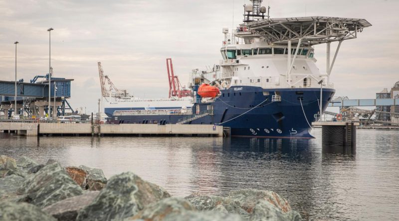 Australian Defence Vessel Reliant docked at Brisbane International Cruise Terminal for its flag-raising ceremony. Story by Lieutenant Brendan Trembath. Photo by Sergeant Ben Dempster.