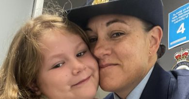 Flight Sergeant Shan Origliasso with her daughter Zahlee, wearing her father’s medals, are supported by Legacy after the loss of their partner and father Leith Walsh in 2019. Story by Corporal Melina Young. Photo by Flight Sergeant Shan Origliasso.