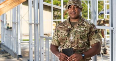 British Army Staff Sergeant Kalivati Bakani on-site during Exercise Puk Puk at Goldie River Training Depot in Papua New Guinea. Story by British Army Staff Sergeant Kalivati Bakani on-site during Exercise Puk Puk at Goldie River Training Depot in Papua New Guinea. Photo: Sergeant Nunu Campos. Photo by Sergeant Nunu Campos.