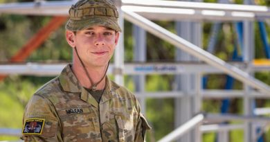 Lieutenant Jacob McLean on-site during Exercise Puk Puk at Goldie River Training Depot in Papua New Guinea. Story by Major Jesse Robilliard. Photo by Sergeant Nunu Campos.