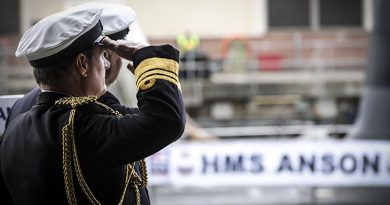 A scene from the Commissioning Ceremony for HMS Anson at Barrow, UK, 31 August 2022. UK MoD photo by Corporal Tim Hammond.