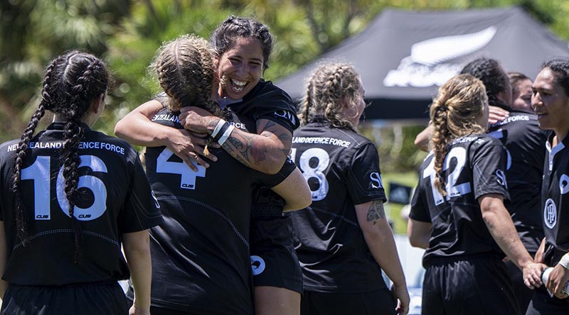 New Zealand Defence Ferns showed their prowess by thrashing NZ Police Women 80-0 in 2020. NZDF photo by Corporal Vanessa Parker.