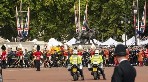 The Queen's casket passes Buckingham Palace. Photo by Corporal Dillon Anderson.