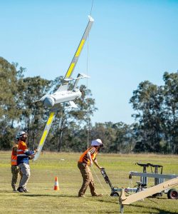 Insitu Pacific's Integrator is recovered after a training flight. Photo by Captain Cody Tsaousis.