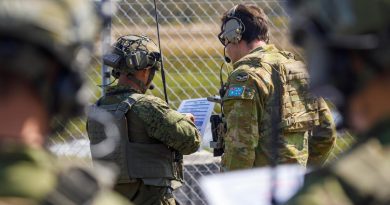 Philippine Air Force members work with RAAF Combat Controllers from 4 Squadron during Close Air Support training activities at Salt Ash Air Weapons Range near RAAF Base Williamtown, NSW. Story by Flight Sergeant Josa Kohler. Photo by Corporal Craig Barrett.