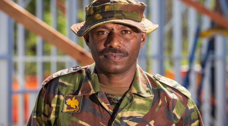 Papua New Guinea Defence Force Sapper Lawrence Turalom on site during Exercise Puk Puk at Goldie River Training Depot in Papua New Guinea. Story by Major Jesse Robilliard. Photo by Sergeant Nunu Campos.