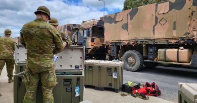 Soldiers from the Army School of Transport prepare their vehicles for deployment to Shepparton in support of the Victorian flood response. Story by Lieutenant Colonel Philippa Cleary. Photo by Captain Gary Ferreira.