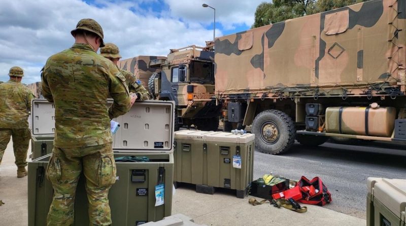 Soldiers from the Army School of Transport prepare their vehicles for deployment to Shepparton in support of the Victorian flood response. Story by Lieutenant Colonel Philippa Cleary. Photo by Captain Gary Ferreira.