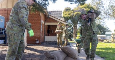 Army reservists from the greater Victorian region begin clearing flood damage items from the Rochester RSL in Victoria as part of the ADF’s ongoing support during Operation Flood Assist 2022-2. Story by Lieutenant Carolyn Martin. Photo by Corporal Jonathan Goedhart.