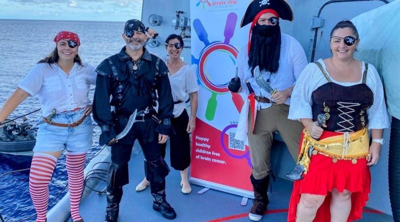 Led by the mutinous Captain Blackbeard, HMAS Perth crew show their pirate spirit to raise money for the Pirate Ship Foundation and childhood brain cancer research.