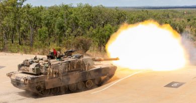 An M1A2 Abrams tank fires its main armament at the Mount Bundey training area in the Northern Territory during Exercise Predators Run. Story by Captain Mike Edwards.