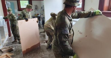 ADF members assist with the clean-up at St Joseph’s Primary School in Rochester during Operation Flood Assist 2022-2. Story by Captain Joanne Leca. Photo supplied.