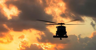 HMAS Hobart's embarked MH-60R helicopter Carnage returns to the ship during flying operations in the North Pacific Ocean as part of a regional presence deployment. Story by Lieutenant Brendan Trembath. Photo by Leading Seaman Daniel Goodman.