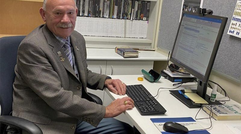 Warrant Officer Kevin Woods in his office at the Centre for Defence Leadership and Ethics within the Australian Defence College at Weston Creek, Canberra. Story and photo by Alex Donato.