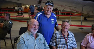 Vietnam veterans catching up at the RAAF Amberley Aviation Heritage Centre. Story by Flight Lieutenant Karyn Markwell. Photo by Group Captain David Fredericks.