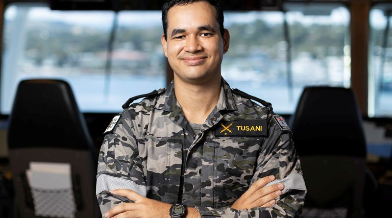 Seaman Jarrod Tusani onboard Australian Defence Vessel Reliant in Honiara. Story by Lieutenant Geoff Long. Photo by Leading Seaman Jarrod Mulvihill.