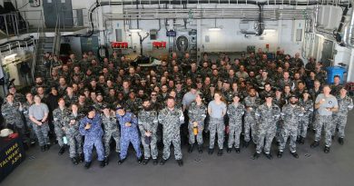 Ship's company and Japan Maritime Self-Defense Force personnel celebrate HMAS Stalwart's first birthday. Story by Lieutenant Allan Ferguson. Photo by Chief Petty Officer Aaron Robinson.