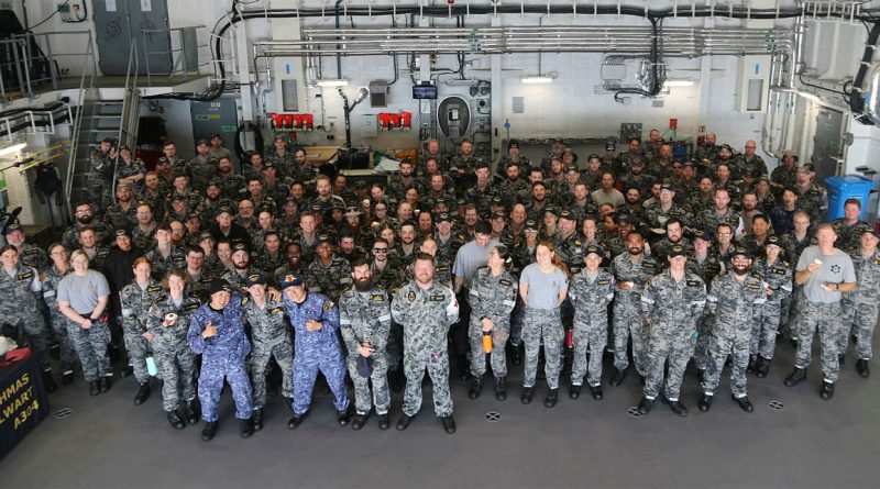 Ship's company and Japan Maritime Self-Defense Force personnel celebrate HMAS Stalwart's first birthday. Story by Lieutenant Allan Ferguson. Photo by Chief Petty Officer Aaron Robinson.