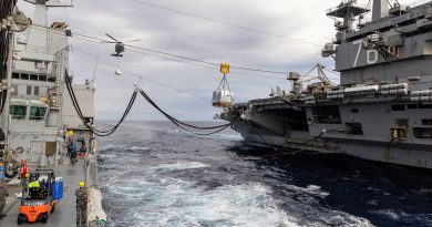 HMAS Stalwart conducts a replenishment at sea with aircraft carrier USS Ronald Reagan in the North Pacific Ocean. Story by Sub-Lieutenant Dewann du Plessis. Photo by Chief Petty Officer Aaron Robinson.