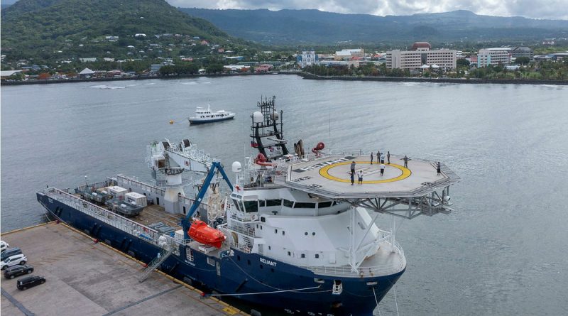 Australian Defence Vessel Reliant at the Port of Apia, Samoa. Story by Major Lily Charles. Photo by Sergeant Jarrod McAneney.
