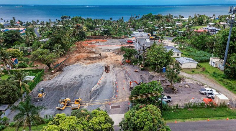 Representatives from Fijian industry begin to 'cut and fill' the site for the MESC project in Suva. Story Noah Diamantopoulos.