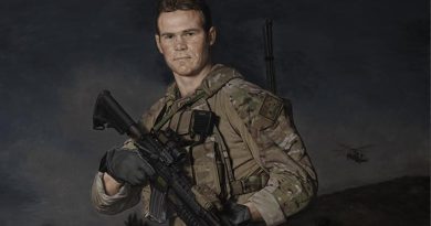 Part of the new Cameron Baird VC MG portrait by Marcus Wills.