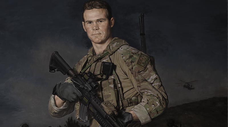 Part of the new Cameron Baird VC MG portrait by Marcus Wills.