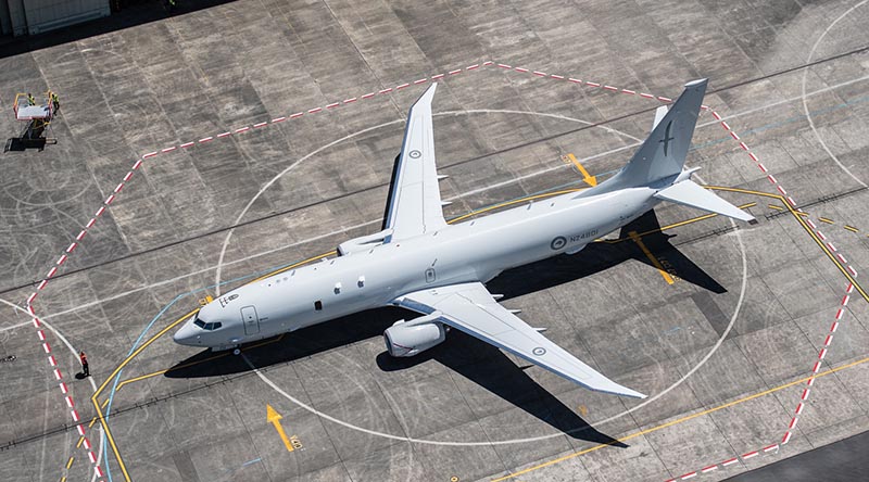 Arrival of the first P-8A Poseidon 4801 to RNZAF Base Ohakea, New Zealand. RNZAF photo.
