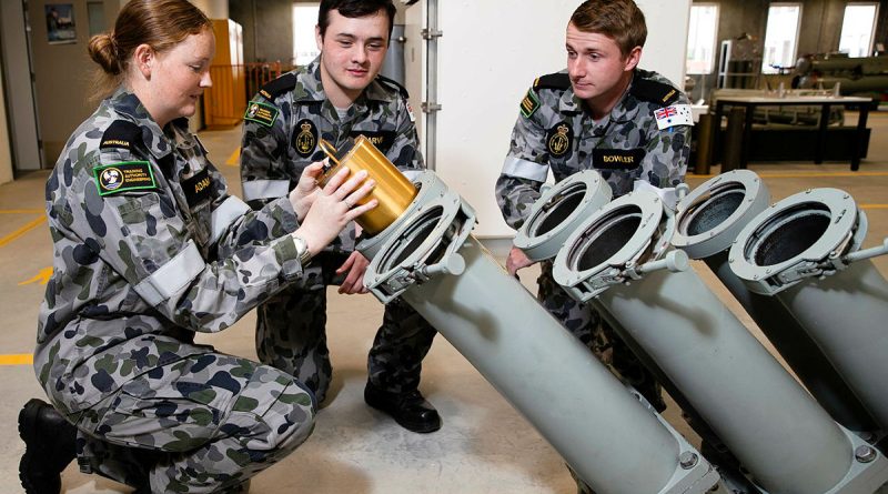Electronic technician trainees at the Technical Training Faculty at HMAS Cerberus, Victoria, as part of their initial entry training. Story by Private Nicholas Marquis. Photo by Leading Seaman Kieran Dempsey.