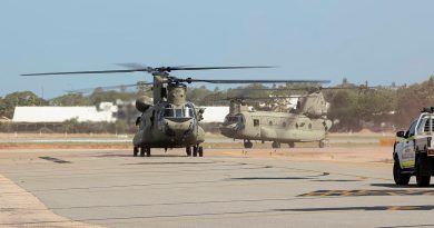 Army CH-47 Chinooks arrive in Broome to assist the Western Australian Government in supporting the ongoing flood emergency in the Kimberley region. Story by Lieutenant Geoff Long. Photos by Leading Seaman Jarrod Mulvihill.