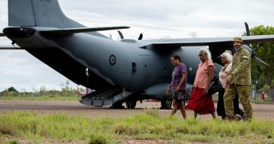 Traditional owners from the Fitzroy Valley region visit the Air Force mobile air operations team at Fitzroy Crossing airport. Story by Flight Lieutenant Dean Squire. All photos by Leading Aircraftwoman Kate Czerny.