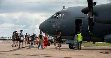 An Air Force C-27J Spartan transported 41 teachers from Fitzroy Valley High School and Bayulu School from Broome to Fitzroy Crossing for the start of the 2023 school year. Story by Flight Lieutenant Dean Squire. Photos by Leading Aircraftwoman Kate Czerny.