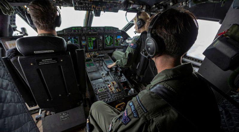 Royal New Zealand Air Force officer, Flying Officer Ben Pickering travels on board a RAAF C-27J Spartan to asses remote airfields affected by Tropical Cyclone Gabrielle. Story by Flight Lieutenant Vernon Pather. Photo by Leading Seaman Nadav Harel.