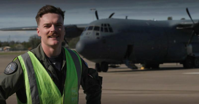 Flying Officer Kevin Pfitzner, a C-130J pilot with 37SQN at RAAF Base Richmond. Story by Tegan Smith.