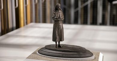 Model of the statue of Lieutenant Colonel Vivian Bullwinkel that is set to be installed at the Australian War Memorial later this year. Supplied by Australian War Memorial.