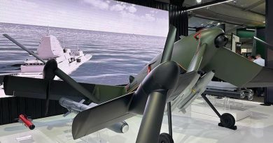 A STRIX mockup unveiled on the BAE Systems stand at the Avalon Airshow. Photo by Brian Hartigan.