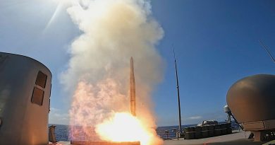 An Evolved Sea Sparrow Missile launches from HMAS Toowoomba during a workup period off the coast of Western Australia. Story by Lieutenant Max Logan.