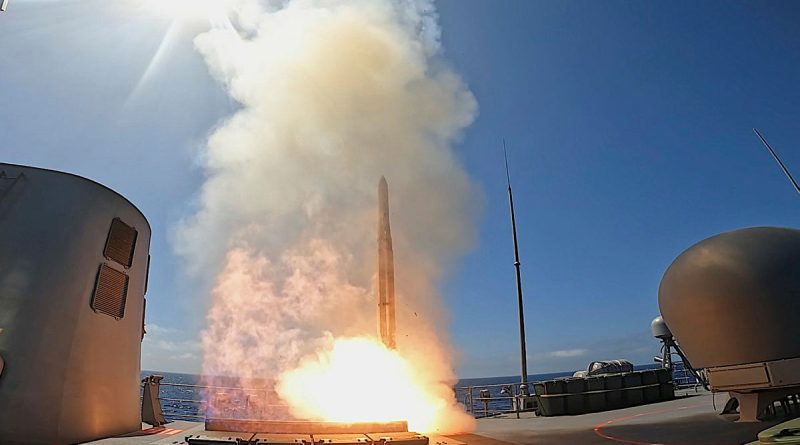 An Evolved Sea Sparrow Missile launches from HMAS Toowoomba during a workup period off the coast of Western Australia. Story by Lieutenant Max Logan.