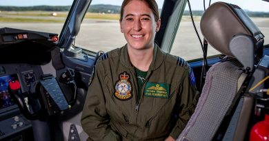 RAAF pilot Flight Lieutenant Natasha Henderson in the cockpit of a P-8A Poseidon prior to departing for a maritime surveillance mission. Story by Flying Officer Connor Bellhouse. Photo by Sergeant Nicci Freeman.