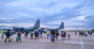 Air Force assists residents from the Kalkarindji area being evacuated during major flooding in the Northern Territory. Story by Flight Lieutenant Rob Hodgson. Photo by Corporal Ashley Gillett.