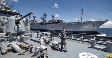 HMAS Perth conducts a replenishment at sea with Indian Navy Ship Jyoti during Exercise La Perouse. All photos by Leading Seaman Sittichai Sakonpoonpol.